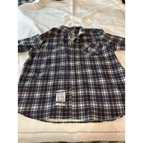 Carhartt Other - Carhartt FR Mens 2XL Flame Resistant Plaid Button Down Work Shirt 100168 410